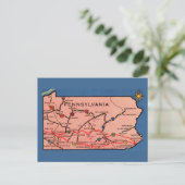 Postale Carte vintage de Pennsylvanie bleu (Debout devant)