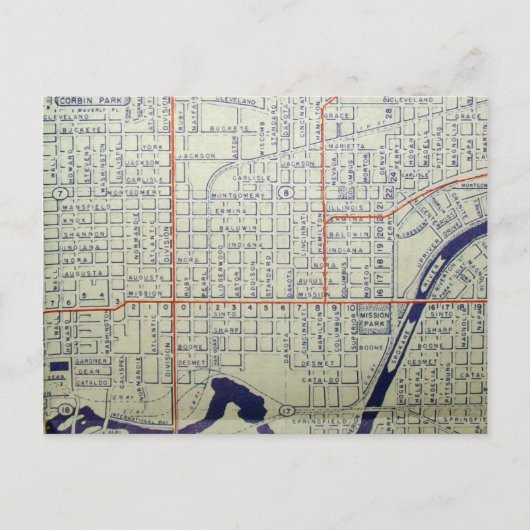 Postale Carte Vintage de Spokane, WA (Devant)
