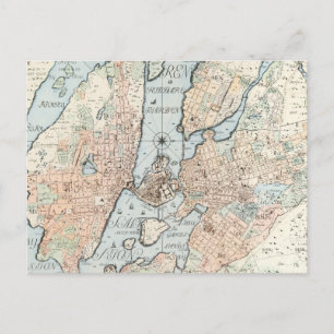 Postale Carte vintage de Stockholm (1733)