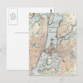 Postale Carte vintage de Stockholm (1733) (Devant / Derrière)