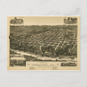 Postale Carte vintage de Tuskaloosa, Alabama - 1887
