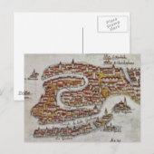 Postale Carte vintage de Venise (1649) (Devant / Derrière)