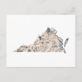 Postale Carte Vintage de Virginie Antique State Chart (Devant)