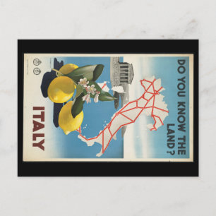 Postale Carte vintage de voyage d'Italie avec des citrons