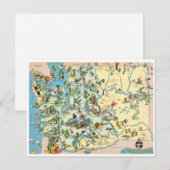 Postale Carte Vintage de Washington (Devant / Derrière)