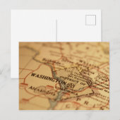 Postale Carte Vintage de Washington (Devant / Derrière)