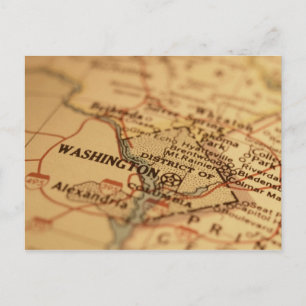 Postale Carte Vintage de Washington