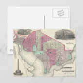 Postale Carte vintage de Washington (1866) (Devant / Derrière)