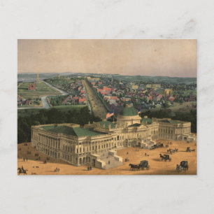 Postale Carte vintage de Washington D.C. (1852)