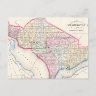 Postale Carte vintage de Washington D.C. (1864)