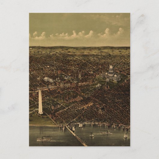 Postale Carte vintage de Washington D.C. (1892) (Devant)