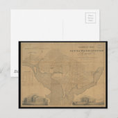Postale Carte Vintage de Washington DC 1820 (Devant / Derrière)