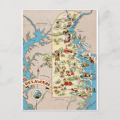 Postale Carte Vintage Delaware Funny (Devant)