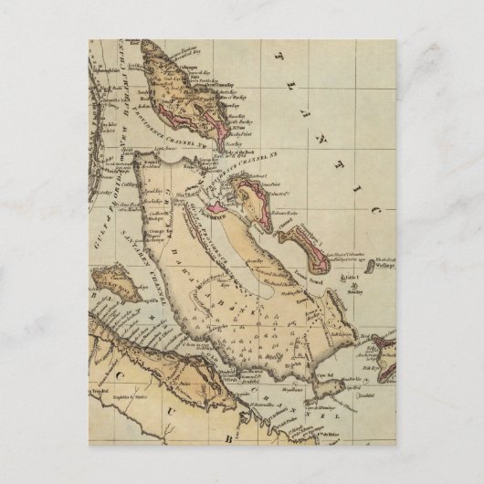 Postale Carte vintage des Bahamas (1823) (Devant)