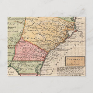 Postale Carte vintage des Carolinas (1746)
