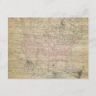 Postale Carte vintage des États-Unis sur bois rustique