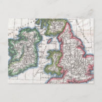 Carte vintage des îles britanniques (1780)