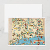 Postale Carte vintage drôle du Connecticut (Devant / Derrière)