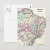 Postale Carte vintage du Brésil (1855) (Devant / Derrière)