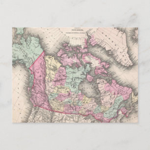 Postale Carte vintage du Canada (1857)