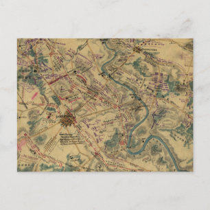 Postale Carte vintage du champ de bataille Antietam (1862)