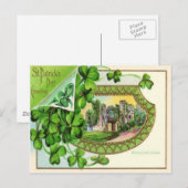 Postale Carte vintage du château de Mallow pour la Saint-P (Devant / Derrière)