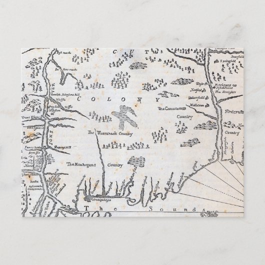 Postale Carte vintage du Connecticut (Devant)