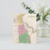 Postale Carte vintage du Delaware (1827) (Debout devant)