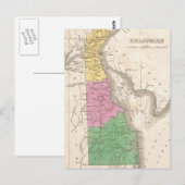 Postale Carte vintage du Delaware (1827) (Devant / Derrière)