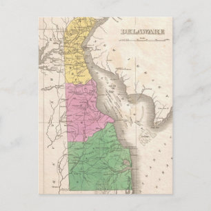 Postale Carte vintage du Delaware (1827)