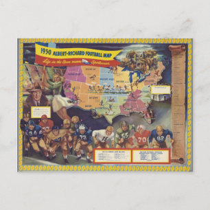 Postale Carte vintage du football américain des années 195