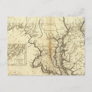 Postale Carte vintage du Maryland (1796)