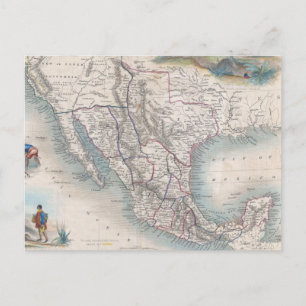 Postale Carte vintage du Mexique (1851)