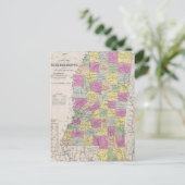Postale Carte vintage du Mississippi (1853) (Debout devant)