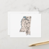 Carte Vintage du Mississippi Antique Graphique