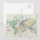 Postale Carte vintage du monde (1801) (Devant / Derrière)