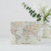 Postale Carte vintage du monde (1875) (Debout devant)