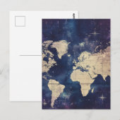 Postale Carte vintage du monde céleste pourpre (7) (Devant / Derrière)