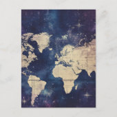 Postale Carte vintage du monde céleste pourpre (7) (Devant)