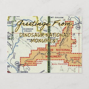 Postale Carte Vintage du Monument National de Dinosaur