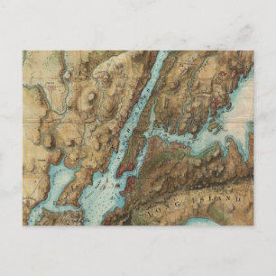 Postale Carte vintage du port de New York (1864)