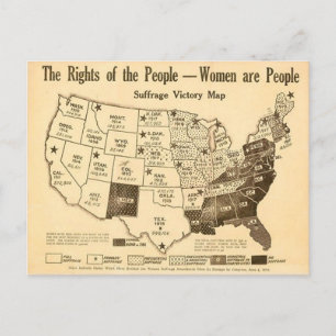 Postale Carte vintage du suffrage féminin des États-Unis (