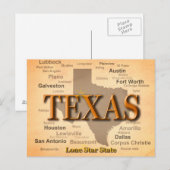 Postale Carte Vintage du Texas (Devant / Derrière)