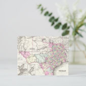Postale Carte vintage du Texas (1855) (Debout devant)