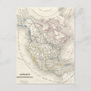 Postale Carte vintage du vieux monde - Les Amériques