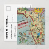 Postale Carte vintage Floride Déplacement / Déplacement Ca (Devant / Derrière)