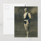 Postale Carte vintage française Strongman (Devant / Derrière)