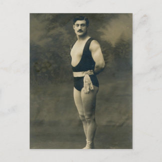 Postale Carte vintage française Strongman