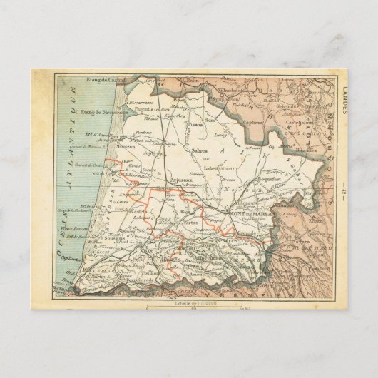 Postale Carte vintage France Landes (Devant)
