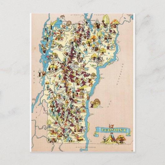 Postale Carte Vintage Funny du Vermont (Devant)